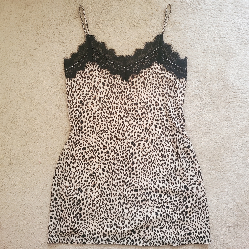 Sugarlips Leopard Print Slip Dress (Small)